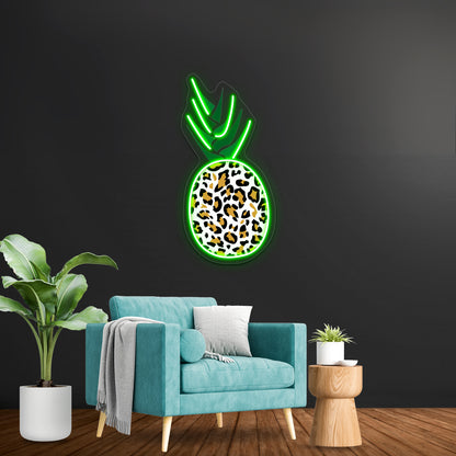 Leopard Or Pineapple Funny Illusion Picture Wall Artwork Neon Signs