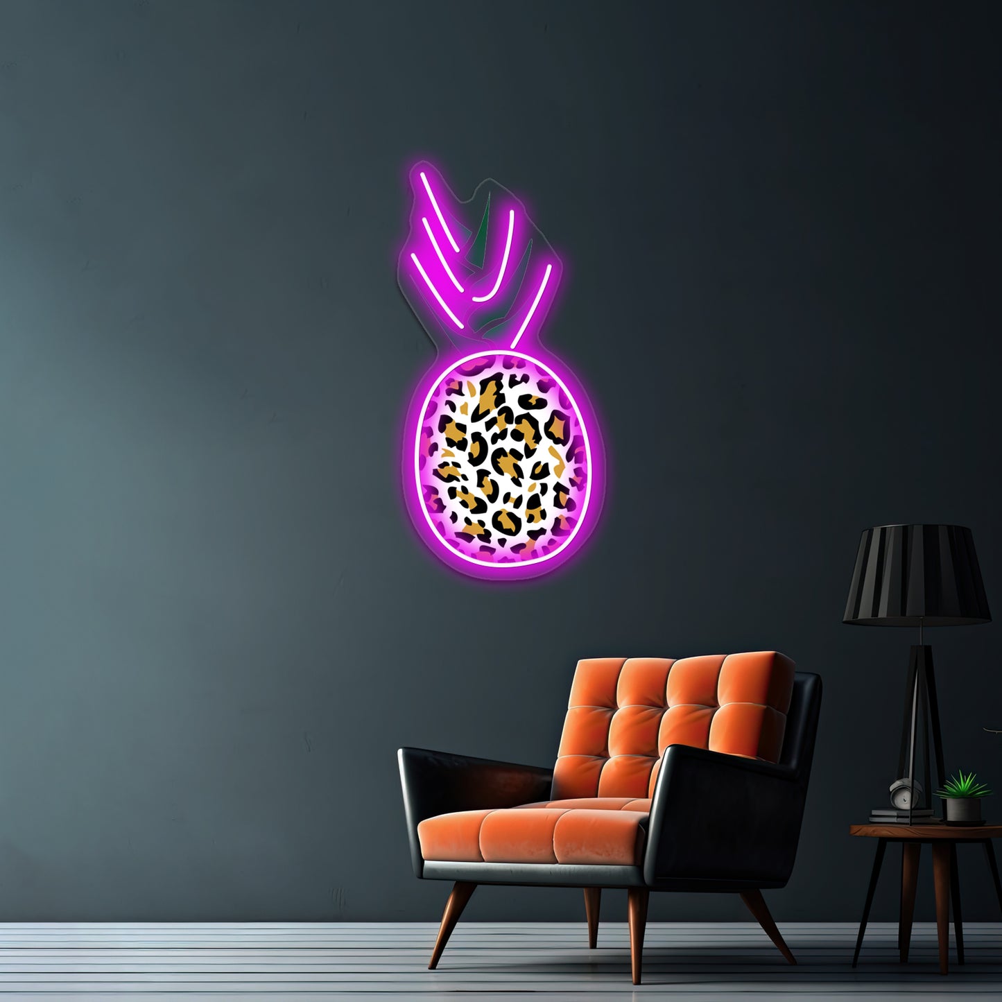 Leopard Or Pineapple Funny Illusion Picture Wall Artwork Neon Signs