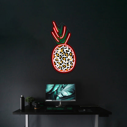 Leopard Or Pineapple Funny Illusion Picture Wall Artwork Neon Signs