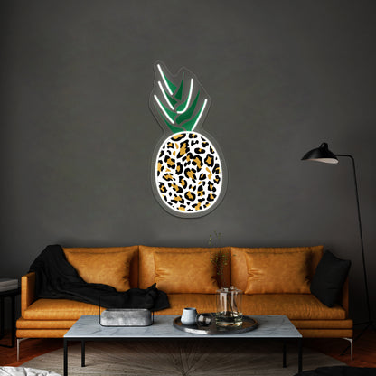 Leopard Or Pineapple Funny Illusion Picture Wall Artwork Neon Signs