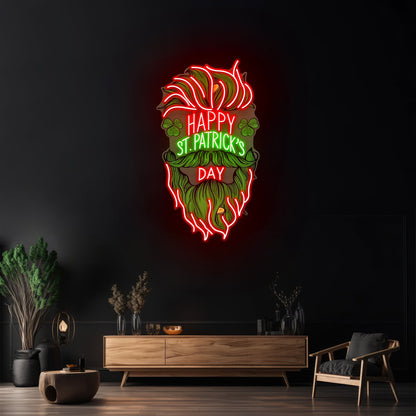 Leprechaun Head Saint Patrick Day Led Neon Signs - Shineneon
