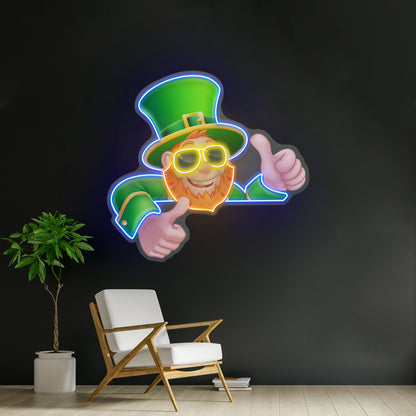 Leprechaun Saint Patrick Day Funny Led Signs