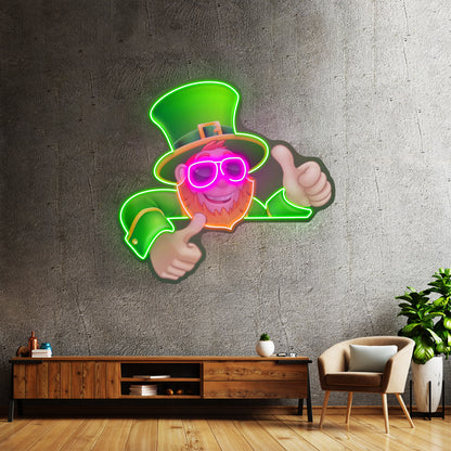 Leprechaun Saint Patrick Day Funny Led Signs