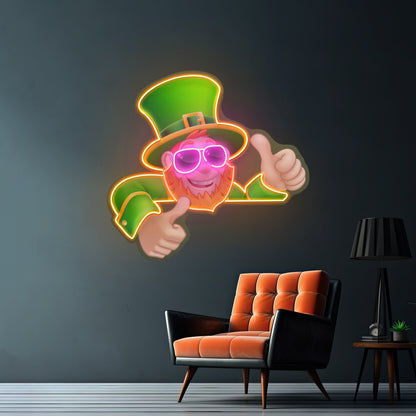 Leprechaun Saint Patrick Day Funny Led Signs