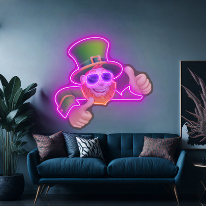 Leprechaun Saint Patrick Day Funny Led Signs