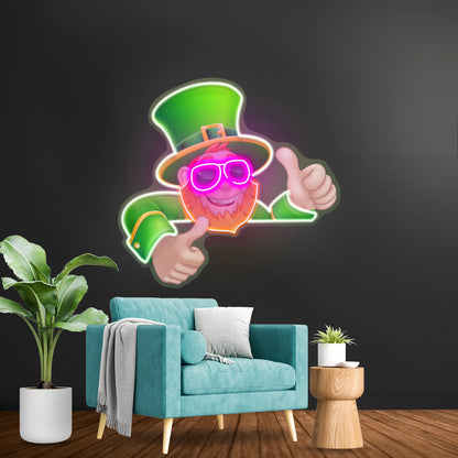 Leprechaun Saint Patrick Day Funny Led Signs