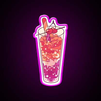 Lesbian Cocktail Bar Decor Led Neon Sign Rgb Color - Neon sign mounted on wall in room