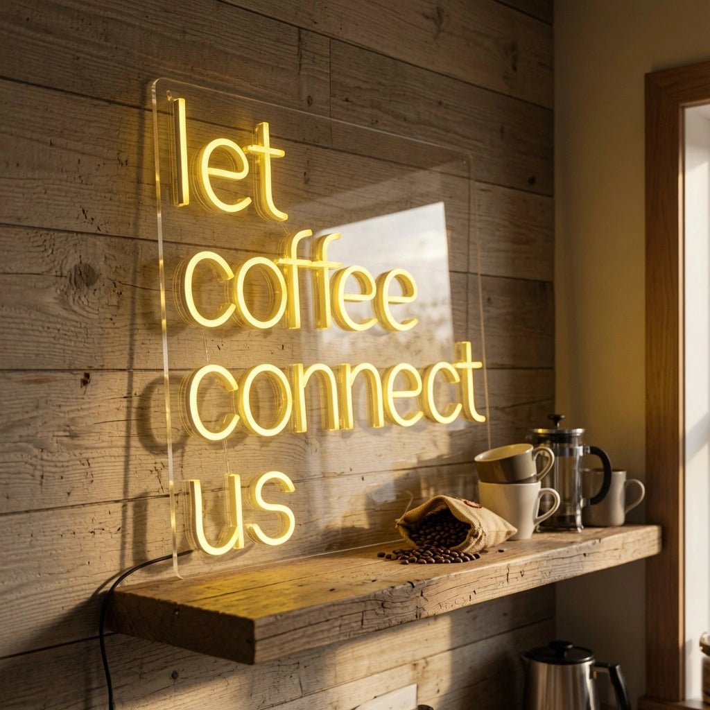 Let Coffee Connect Us LED Neon Sign - Shineneon