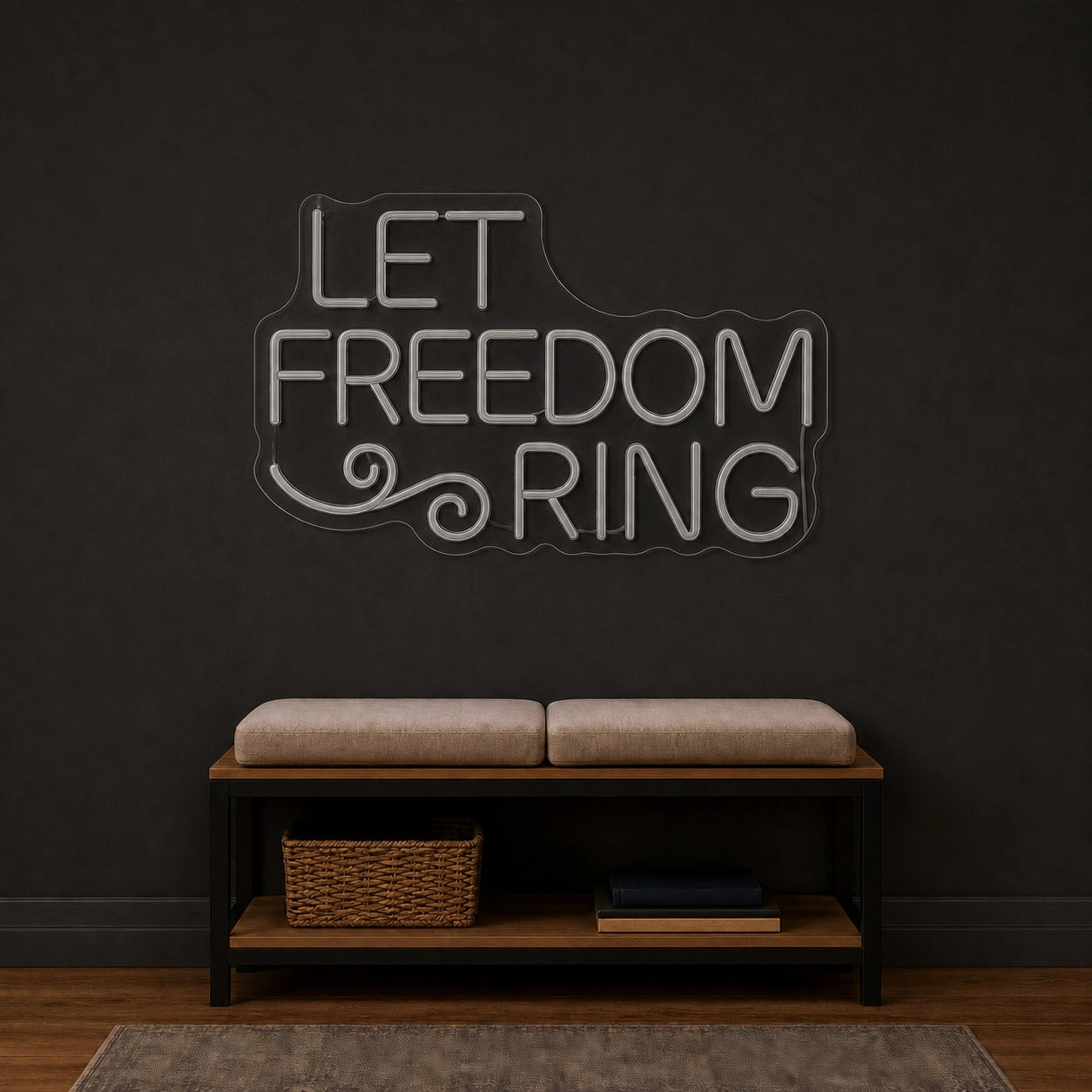 Let Freedom Ring LED Neon Sign Home Garage Wall Decoration size image