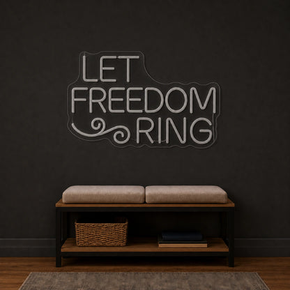 Let Freedom Ring LED Neon Sign Home Garage Wall Decoration size image