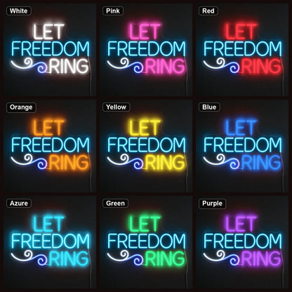 Let Freedom Ring LED Neon Sign Man Cave Neon Sign color grid