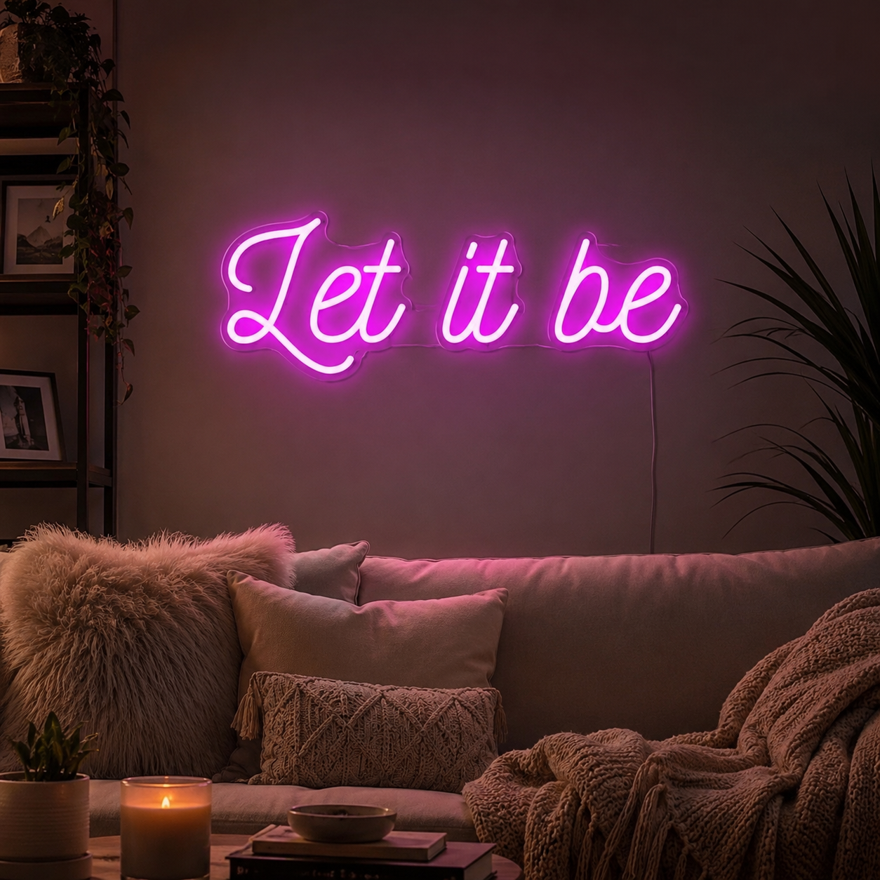 Let It Be Wall Decor LED Neon Sign - 03 Real Lifestyle Scene
