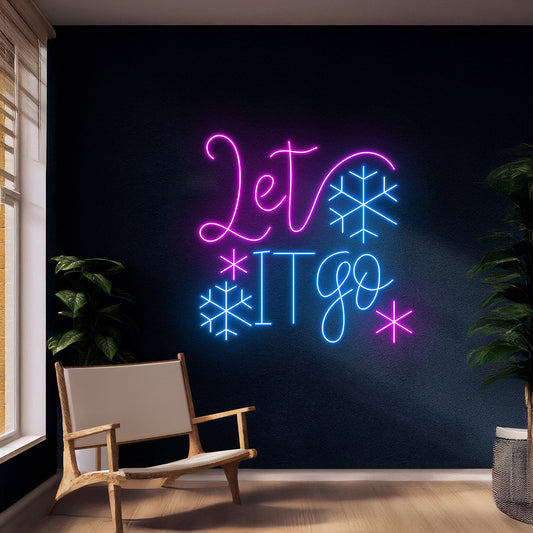 Let It Go Snowflake Neon Sign