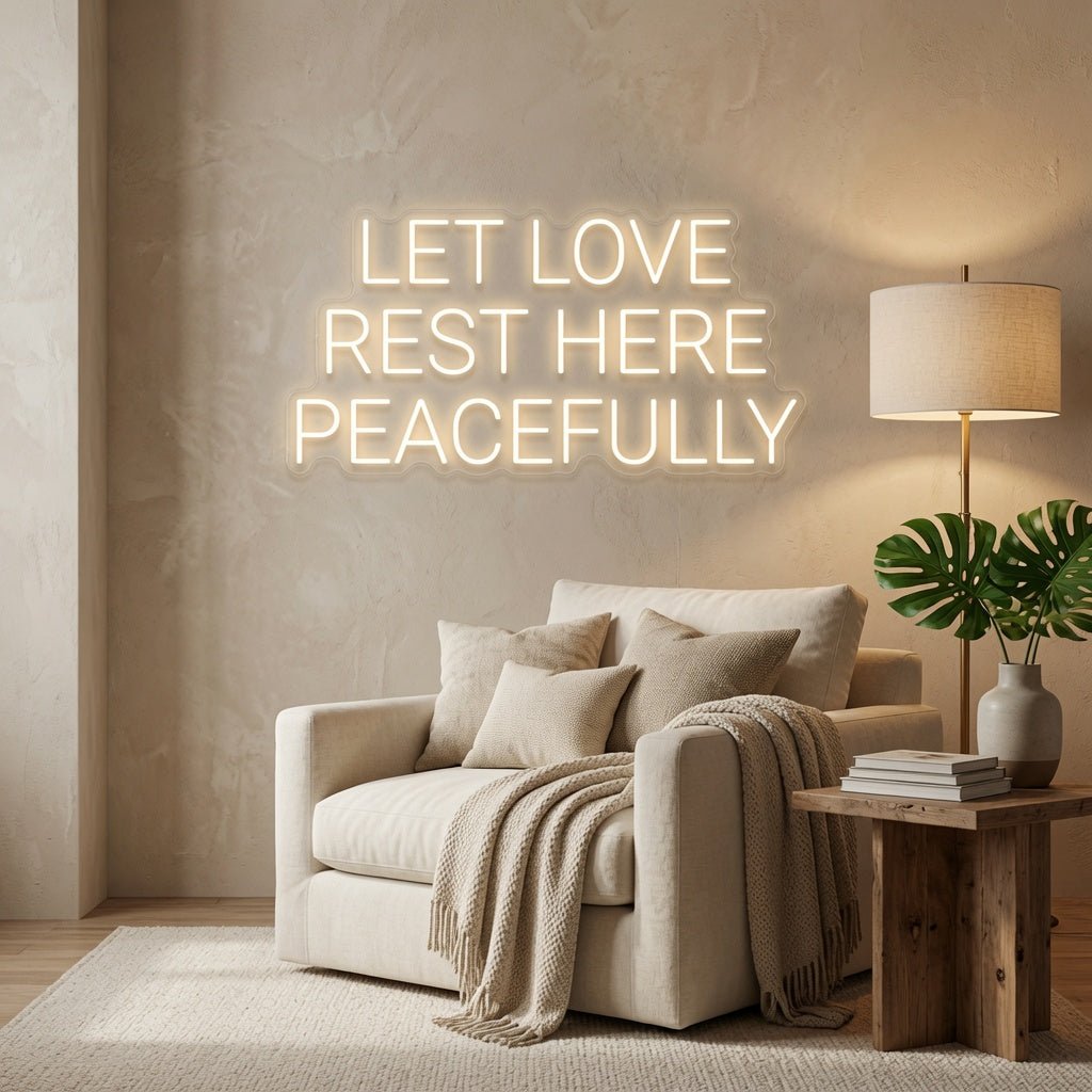 Let Love Rest Here Peacefully LED Neon Sign Wall Neon Sign - Shineneon