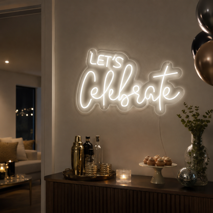 Let S Celebrate Wall Decor LED Neon Sign - 03 Real Lifestyle Scene