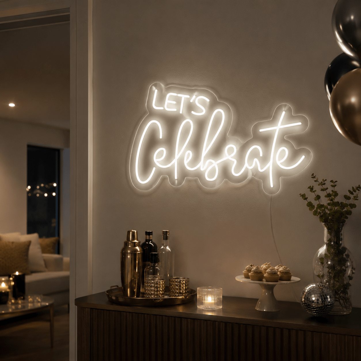 Let S Celebrate Wall Decor LED Neon Sign - Shineneon