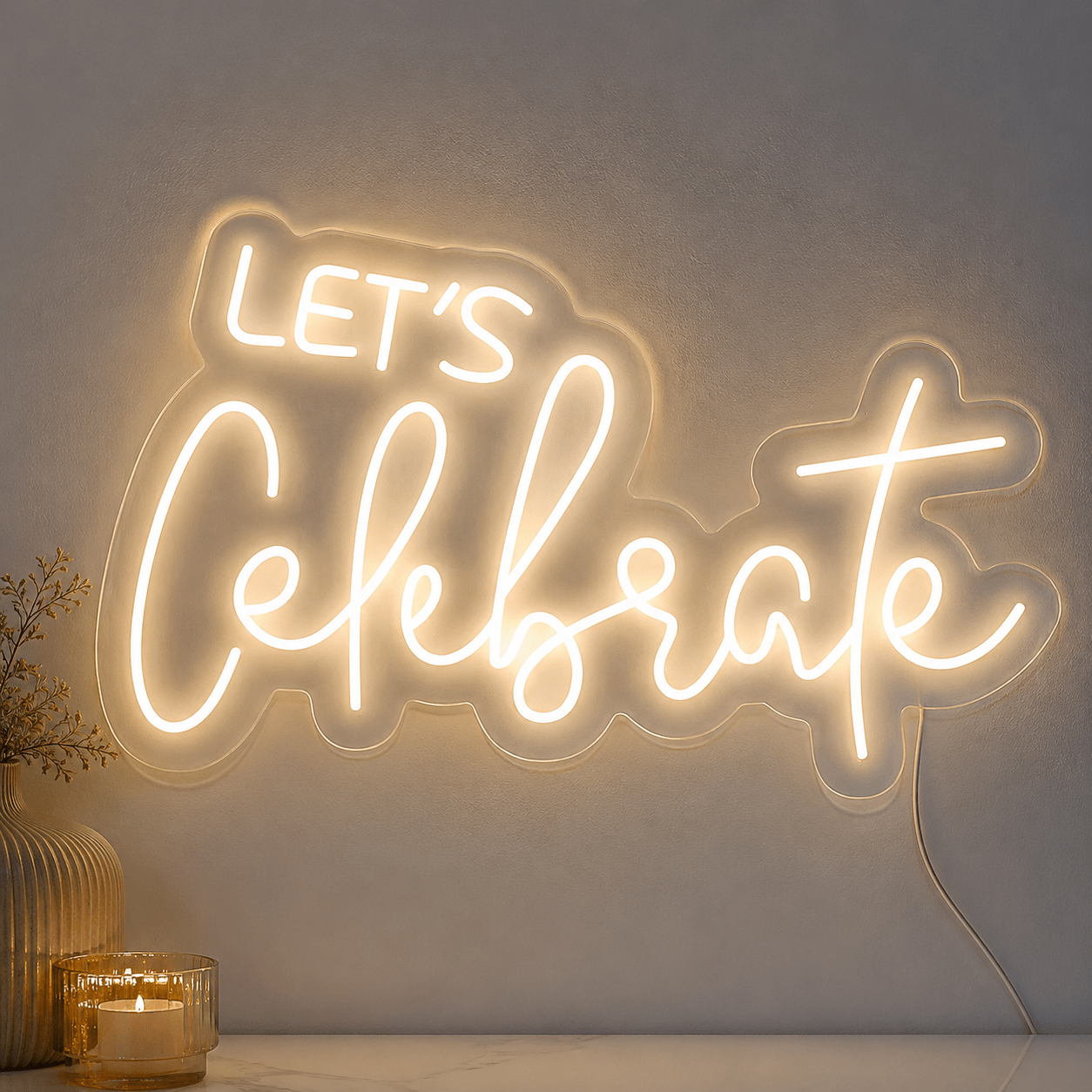 Let S Celebrate Wall Decor LED Neon Sign - Shineneon