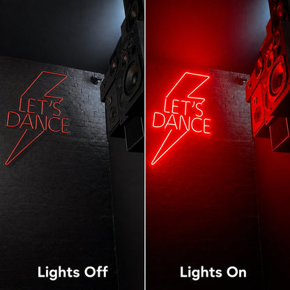 Let S Dance Salon Wall Decor LED Neon Sign Home Garage Wall Decoration day and night comparison