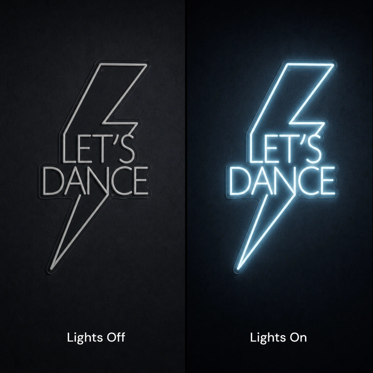 Let S Dance Shop Wall Decor LED Neon Sign Home Garage Wall Decoration day and night comparison