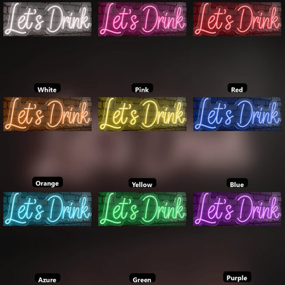 Let S Drink Business LED Neon Sign - 05 Color Grid