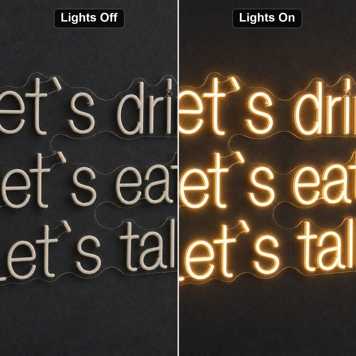 Let S Drink Lets Eat Talk LED Neon Sign - Shineneon