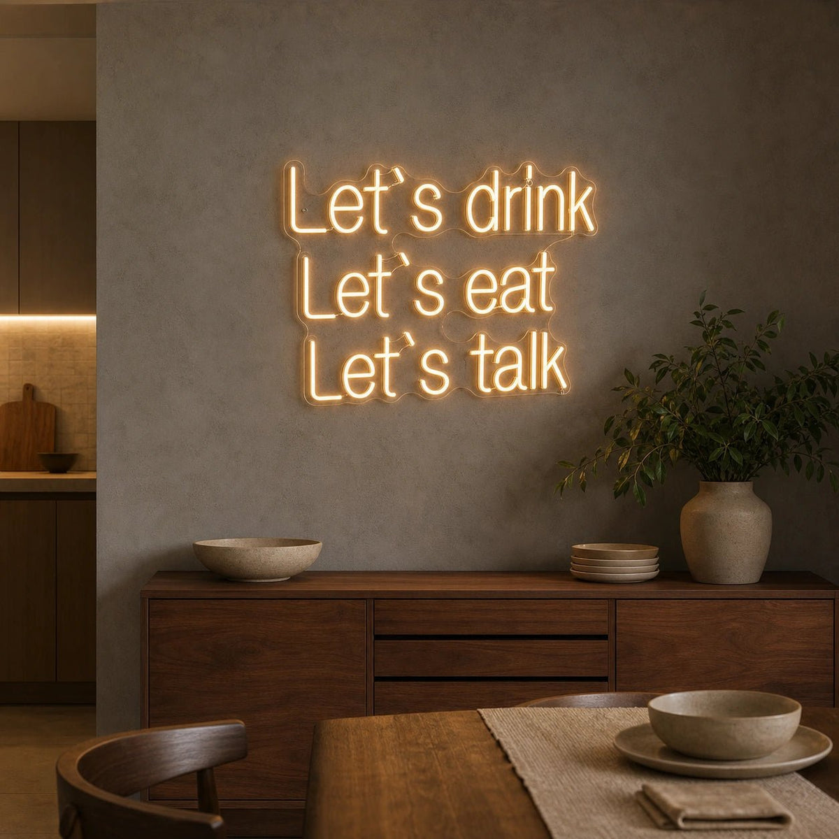Let S Drink Lets Eat Talk LED Neon Sign - Shineneon