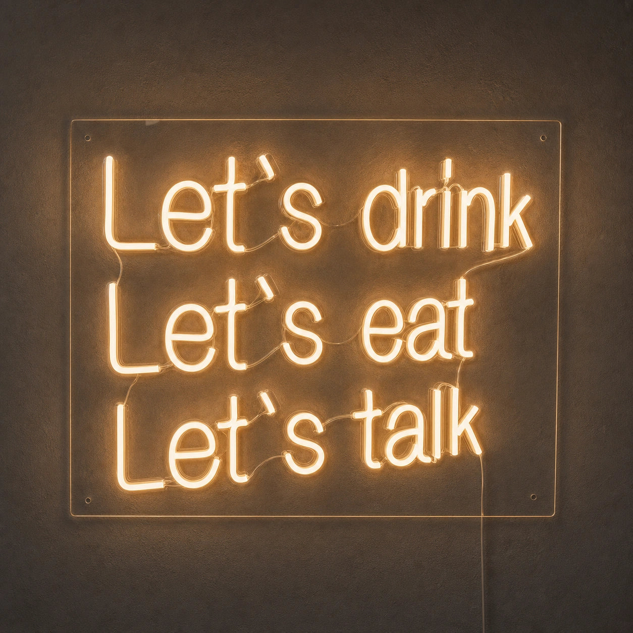 Let S Drink Lets Eat Talk LED Neon Sign Home Garage Wall Decoration main product image