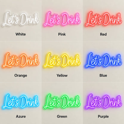 Let's Drink LED Neon Sign - nine-color grid