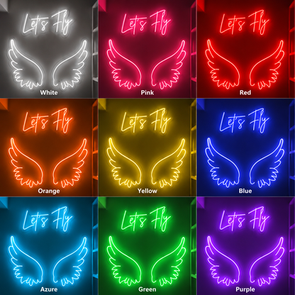 Let S Fly LED Neon Sign - 05 Color Grid