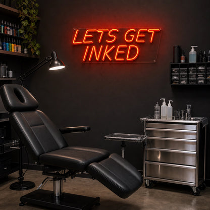 Let S Get Inked LED Neon Sign Home Garage Wall Decoration real lifestyle scene