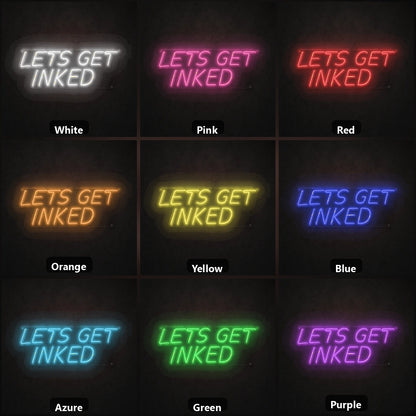 Let S Get Inked LED Neon Sign Home Garage Wall Decoration color grid