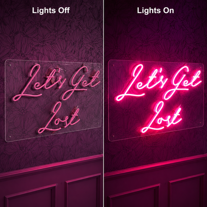 Let S Get Lost Room Decor LED Neon Sign - 06 Day Night Comparison