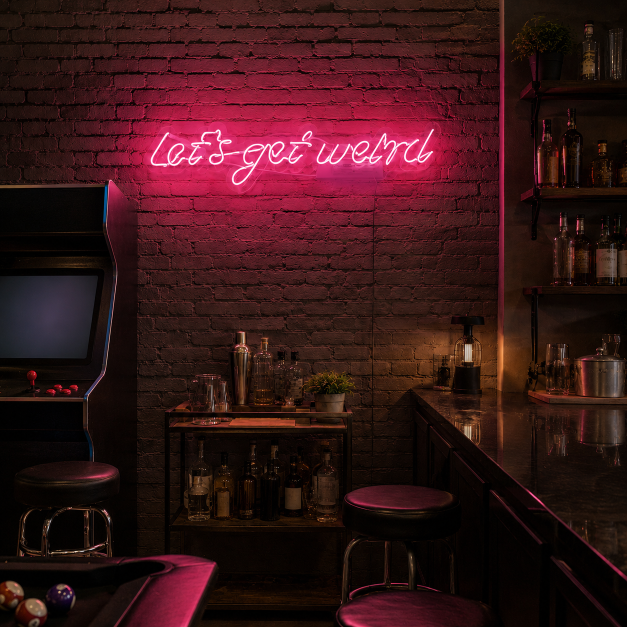Let S Get Weird Wall Decor LED Neon Sign - 03 Real Lifestyle Scene