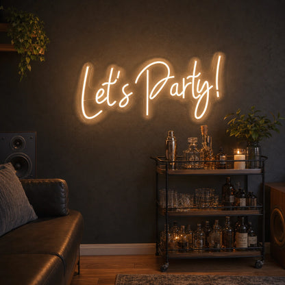 Let S Party LED Neon Sign Home Bar Wall Decoration real lifestyle scene