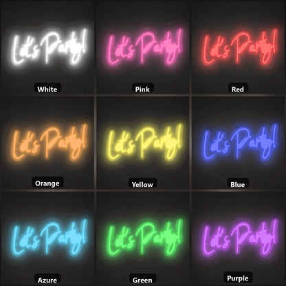 Let S Party LED Neon Sign Home Bar Wall Decoration color grid