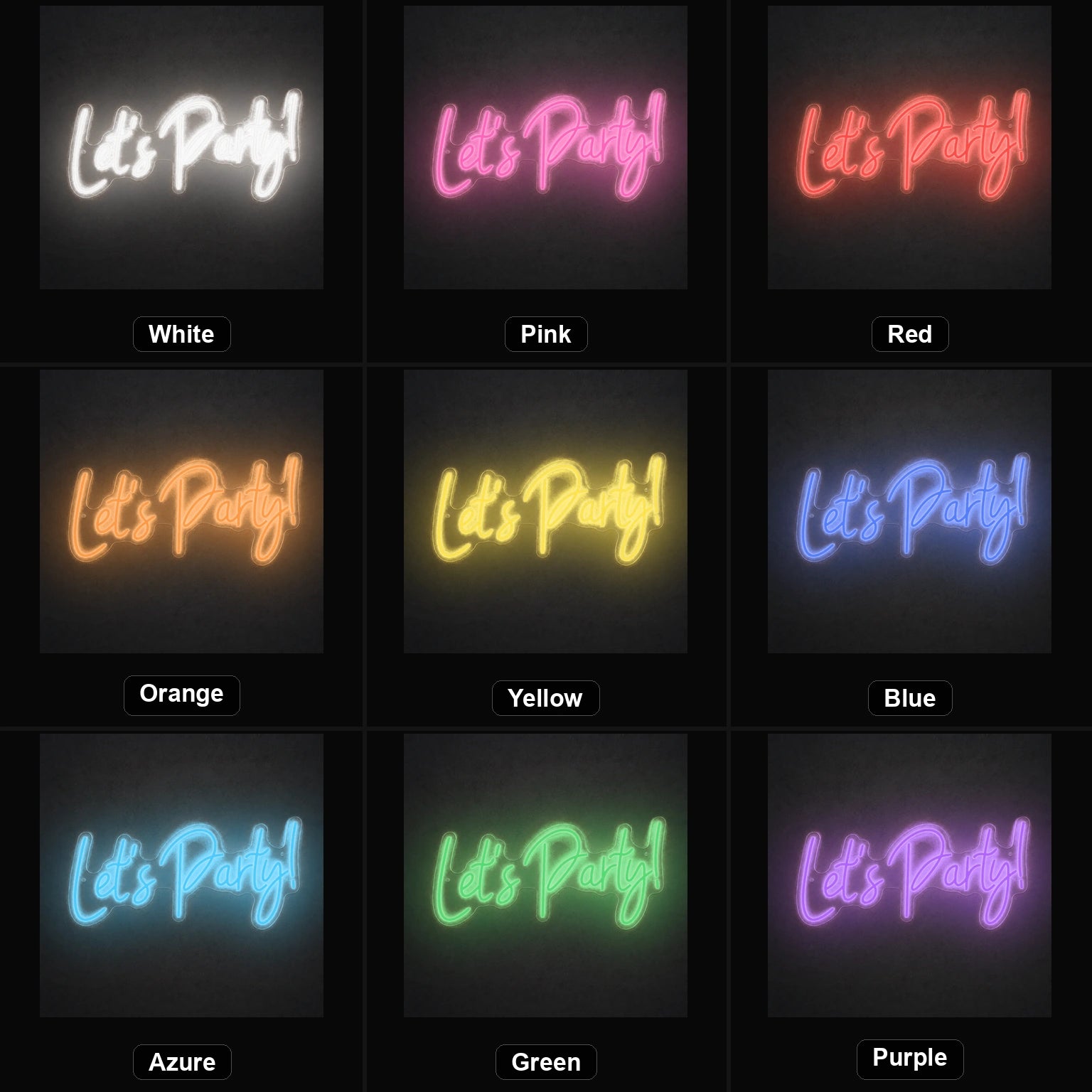 Let S Party LED Neon Sign Man Cave Neon Sign color grid