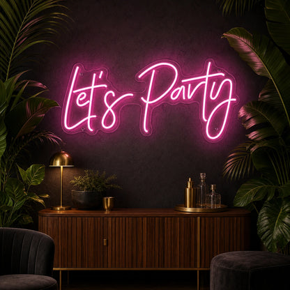 Let S Party Surrounded By Greenery LED Neon Sign high-converting product image
