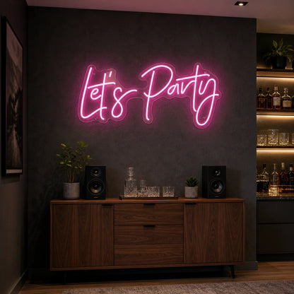 Let S Party Surrounded By Greenery LED Neon Sign - Shineneon