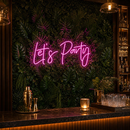 Let S Party Surrounded By Greenery LED Neon Sign Home Garage Wall Decoration high-converting product image