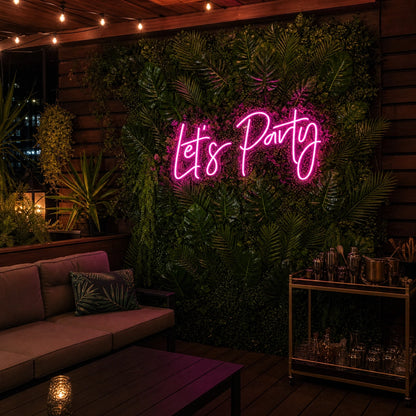 Let S Party Surrounded By Greenery LED Neon Sign Home Garage Wall Decoration real lifestyle scene