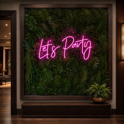 Let S Party Surrounded By Greenery LED Neon Sign Home Garage Wall Decoration size image