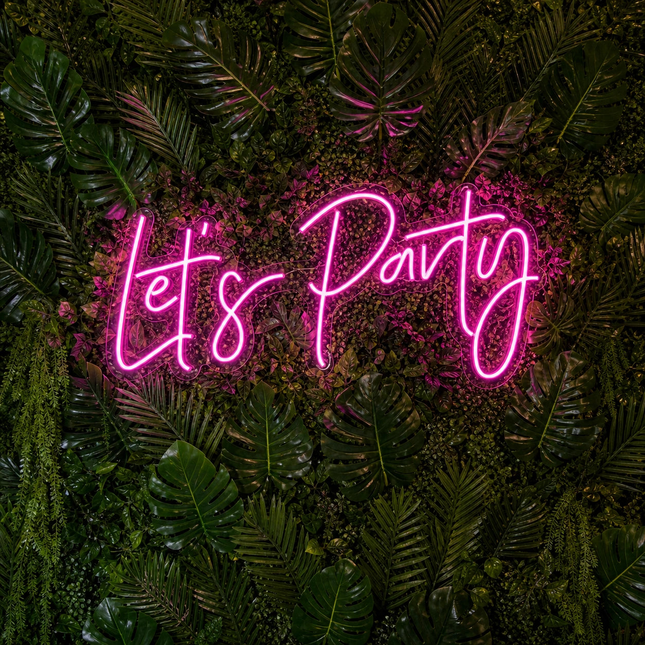 Let S Party Surrounded By Greenery LED Neon Sign Home Garage Wall Decoration main product image