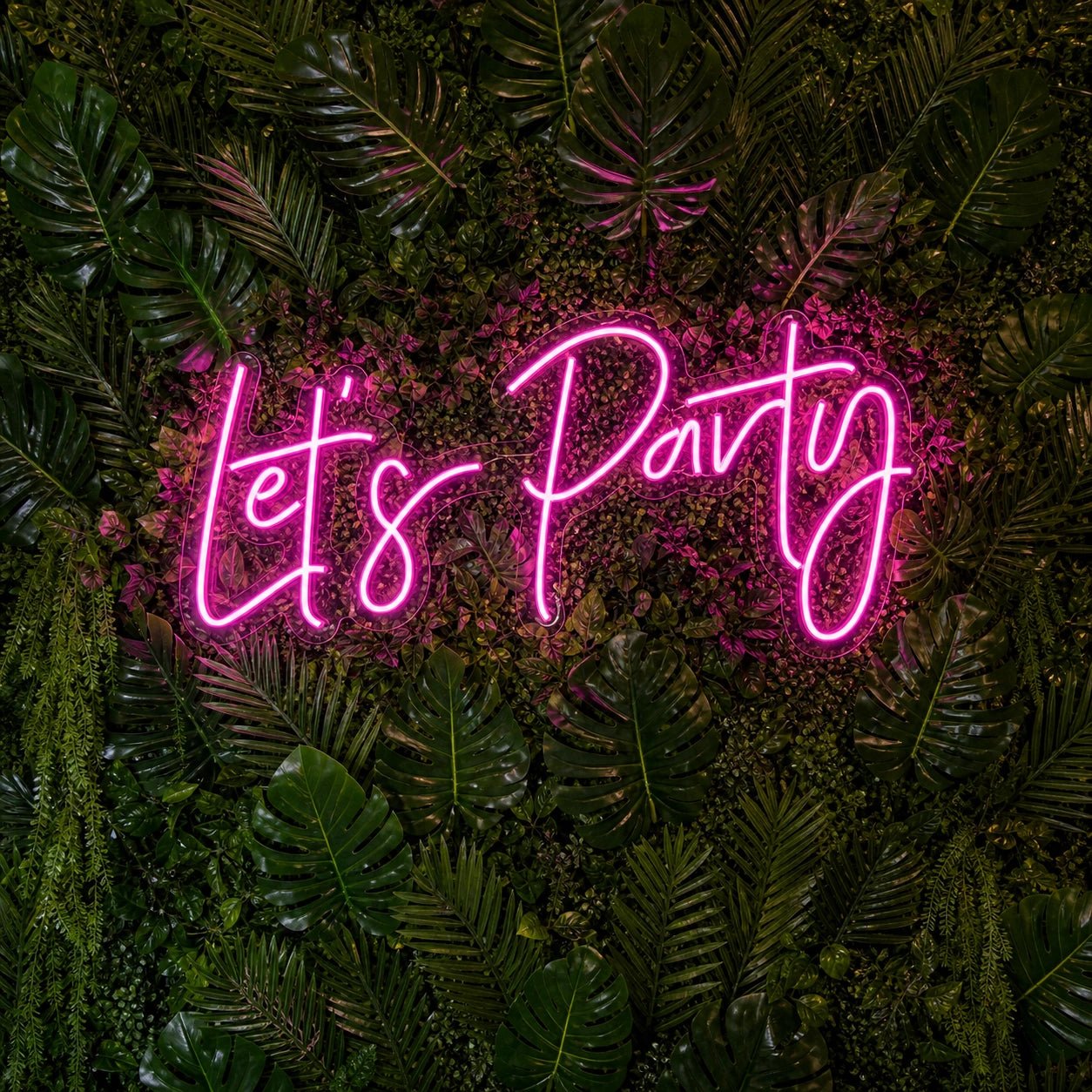 Let S Party Surrounded By Greenery LED Neon Sign Home Garage Wall Decoration - Shineneon