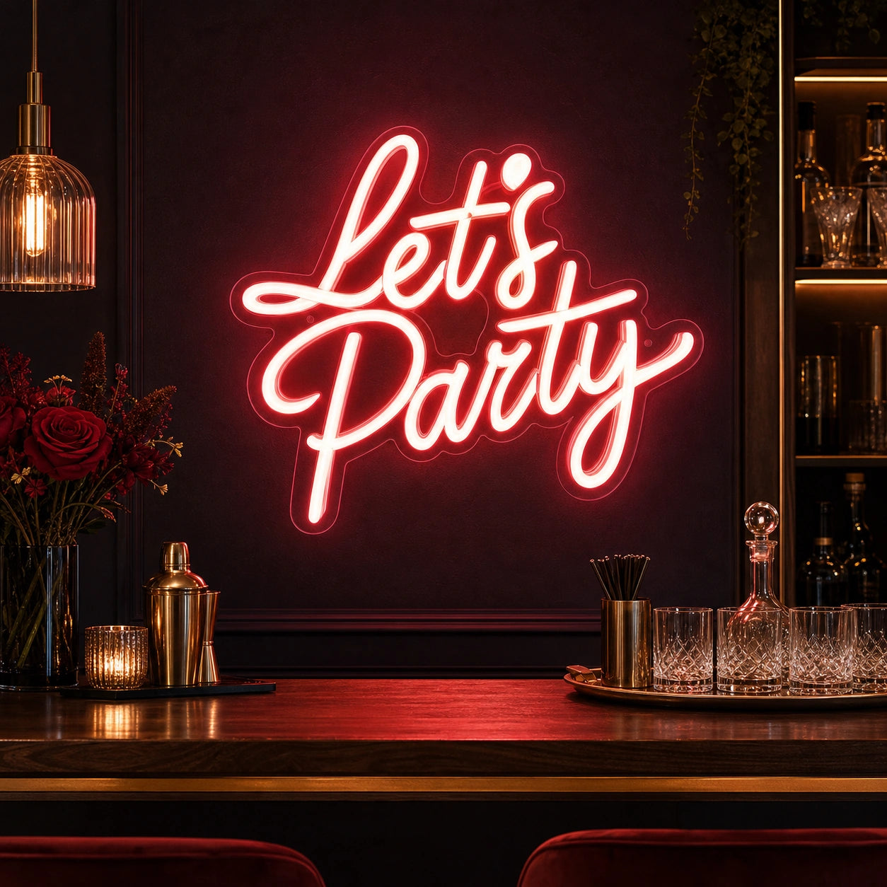Let S Party Wall Decor LED Neon Sign Home Garage Wall Decoration high-converting product image