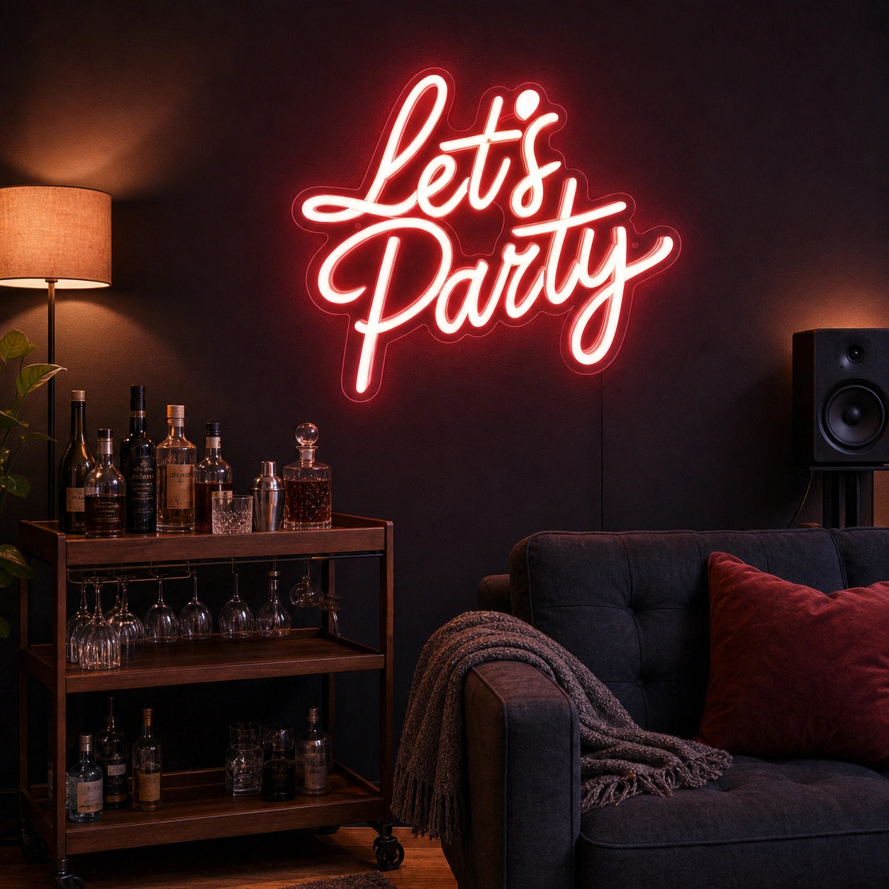 Let S Party Wall Decor LED Neon Sign Home Garage Wall Decoration real lifestyle scene