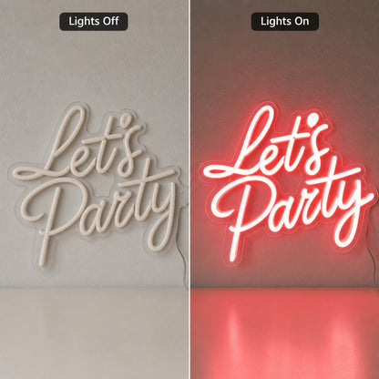 Let S Party Wall Decor LED Neon Sign Home Garage Wall Decoration day and night comparison
