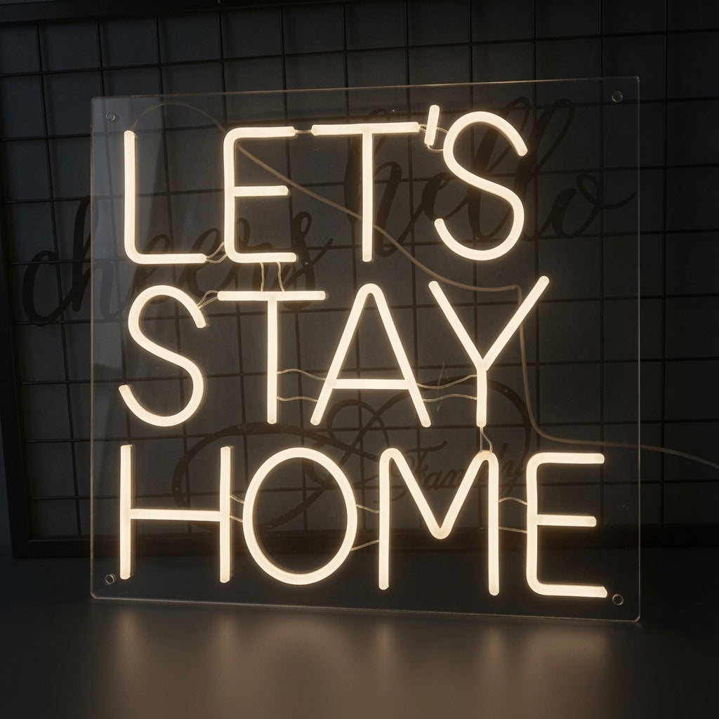 Let S Stay Home LED Neon Sign Bedroom Decor - 01 Original Product Image