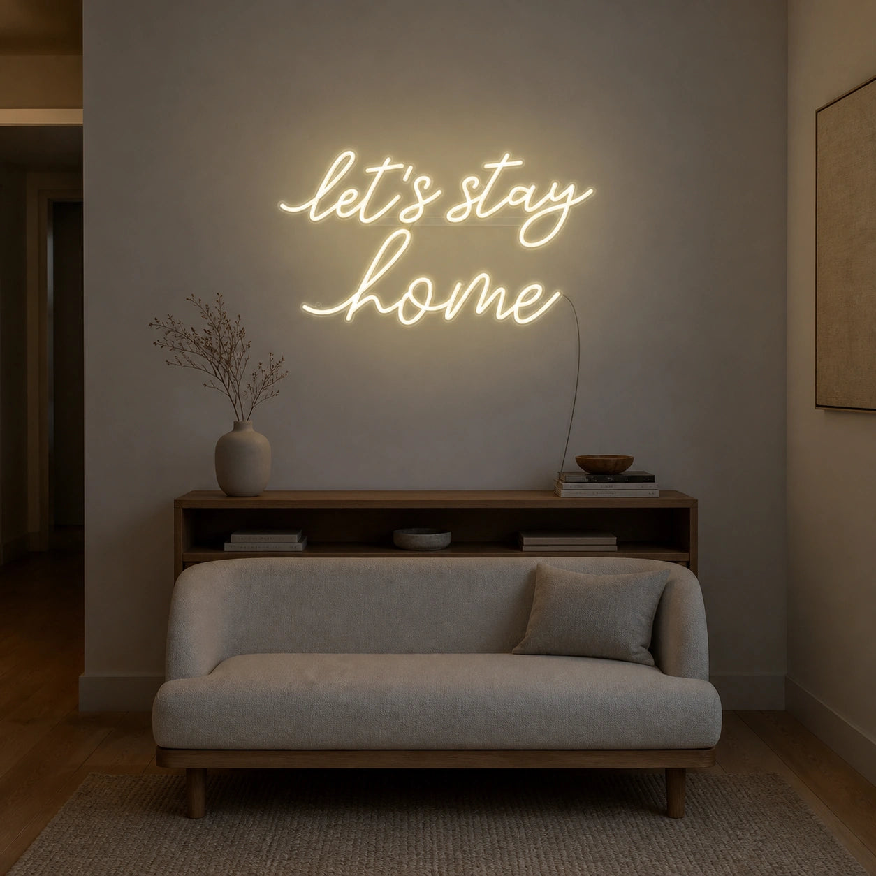 Let S Stay Home LED Neon Sign Home Bar Wall Decoration size image