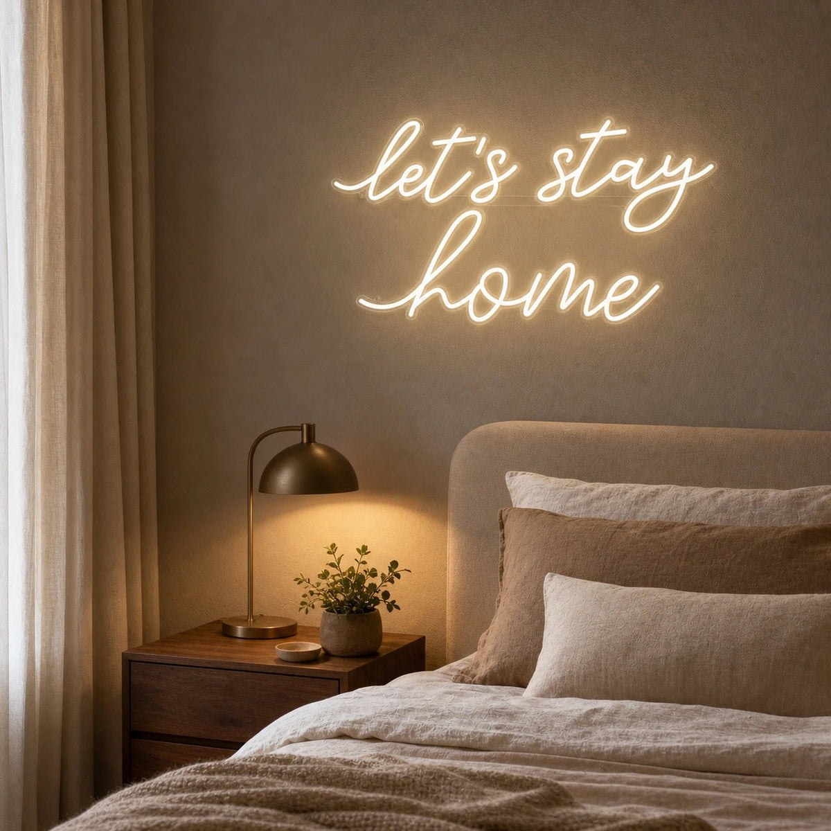 Let S Stay Home LED Neon Sign Man Cave Neon Sign - Shineneon