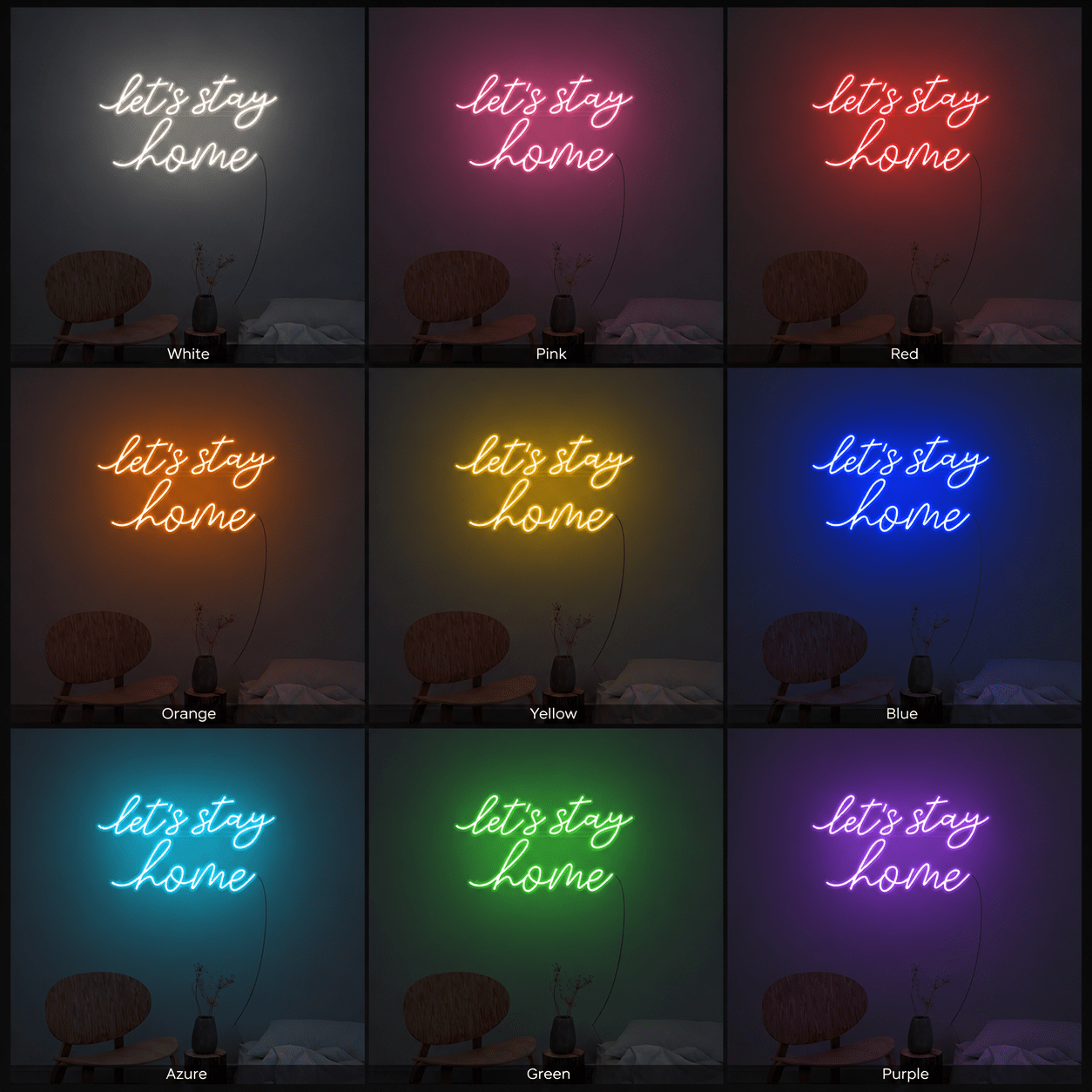 Let S Stay Home Wall Decor LED Neon Sign - Shineneon